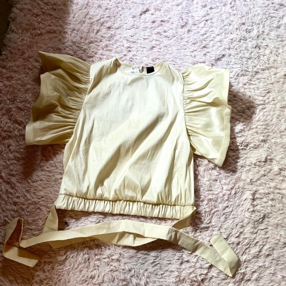 Avant Garde Chic Icon Statement Bold Ruffle Balloon Sleeve Womens 1X Regency